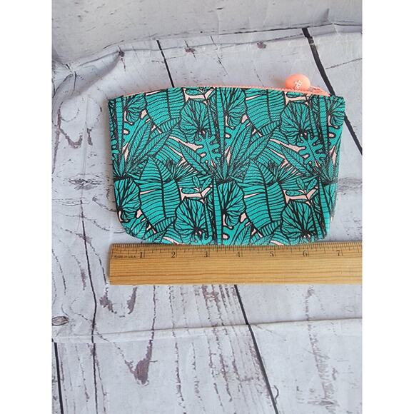 Ipsy Makeup Bag Palm Tree Fern Leave Pink Travel Bag - Picture 3 of 5